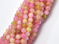 Jade - Pink & Yellow, 4mm (4.5mm) Round
