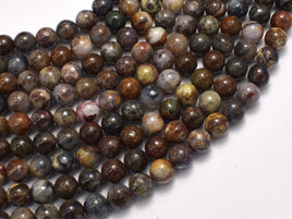 Pietersite, 7.8mm Round Beads-Rainbow Beads