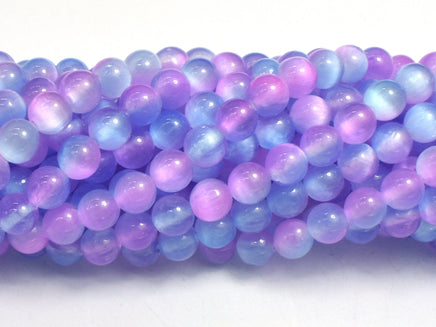 Selenite - Purple & Blue, 6mm (6.5mm) Round-RainbowBeads