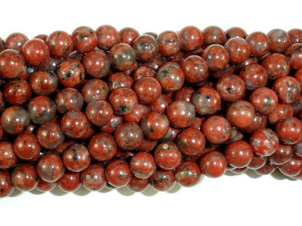 Red Sesame Jasper Beads, 6mm (6.7mm) Round BEads-RainbowBeads