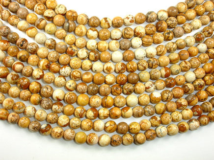 Picture Jasper Beads Round, 8mm (7.8mm)-RainbowBeads