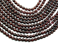 Red Garnet Beads, 6mm (6.8mm)Round Beads-RainbowBeads