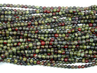 Dragon Blood Jasper Beads, 4mm, Round Beads