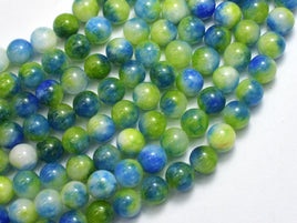 Jade - Green & Blue, 8mm Round-Rainbow Beads