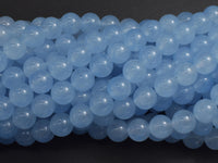 Jade - Aqua Blue, 8mm Round-Rainbow Beads