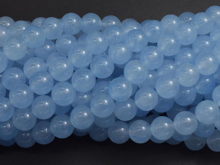 Jade - Aqua Blue, 8mm Round-Rainbow Beads