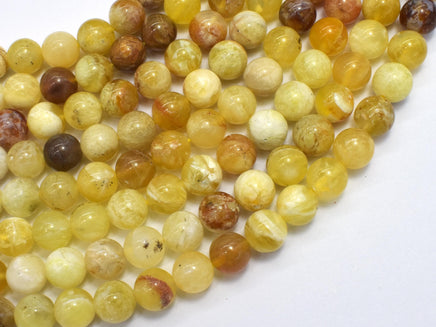 Yellow Opal, 8mm (8.5mm) Round-Rainbow Beads