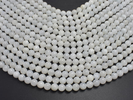 White Rainbow Moonstone 6mm Round Beads-RainbowBeads