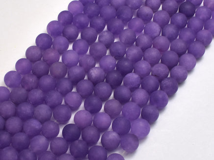 Matte Jade - Purple, 8mm Round-Rainbow Beads