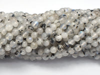 White Moonstone Beads, 4mm (4.5mm) Round-RainbowBeads