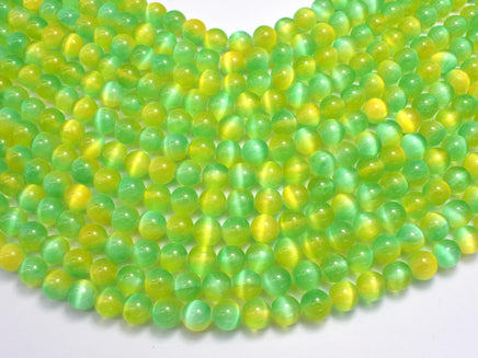 Selenite - Green & Yellow, 8mm (8.5mm)-Rainbow Beads