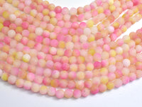 Matte Jade - Pink & Yellow, 6mm Round-Rainbow Beads