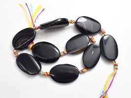 Agate, 20x30mm Twisted Oval Beads