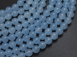 Jade - Aqua Blue, 8mm Round-Rainbow Beads