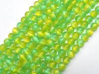 Selenite - Green & Yellow, 6mm (6.5mm)-Rainbow Beads