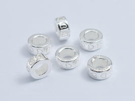 4pcs 925 Sterling Silver Beads, 5.5x2.6mm Tube Beads