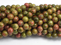 Unakite, 6mm (6.8mm) Round Beads