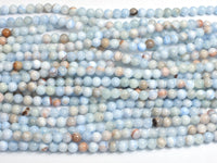 Jade - Light Blue, 4mm Round-Rainbow Beads