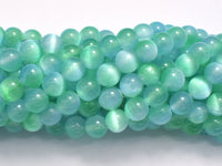 Selenite - Green & Blue, 8mm (8.5mm) Round-RainbowBeads