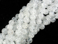 Crackle Clear Quartz Beads, 10mm Round Beads-Rainbow Beads