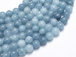 Sponge Quartz Beads-Aqua, 8mm Round Beads