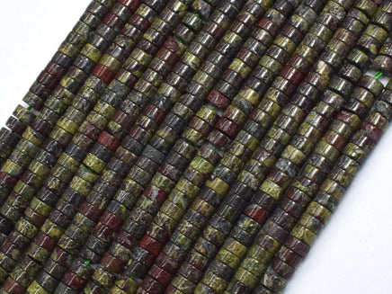 Dragon Blood Jasper, 2x4mm Heishi Disc-Rainbow Beads
