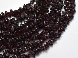 Red Garnet, 4mm - 10mm Pebble Chips Beads-Rainbow Beads