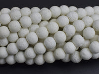 White Lava Beads, 8mm Round Beads, 15 Inch