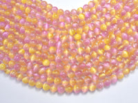 Selenite - Pink & Yellow, 8mm (8.5mm)-Rainbow Beads