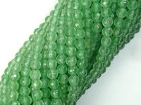 Green Aventurine 4mm (4.8mm) Faceted Round Beads-RainbowBeads