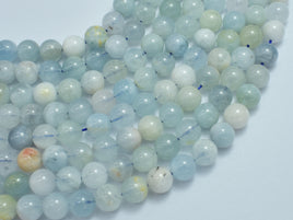 Aquamarine Beads, 8mm (8.3mm) Round Beads-RainbowBeads