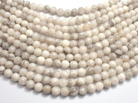 White Crazy Lace Agate, 6mm Round