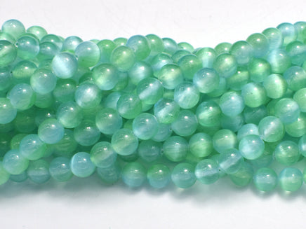 Selenite - Green & Blue, 6mm (6.5mm) Round-RainbowBeads