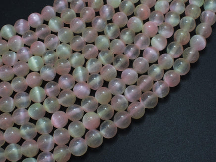 Selenite - Peach & Yellow, 6mm (6.5mm)-Rainbow Beads