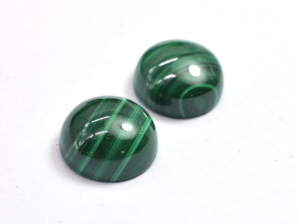 Genuine Malachite Cabochon, 10mm Coin, 1piece-RainbowBeads