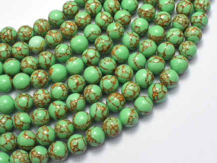 Howlite Turquoise - Green with Gold Line, 8mm (8.3mm)-Rainbow Beads