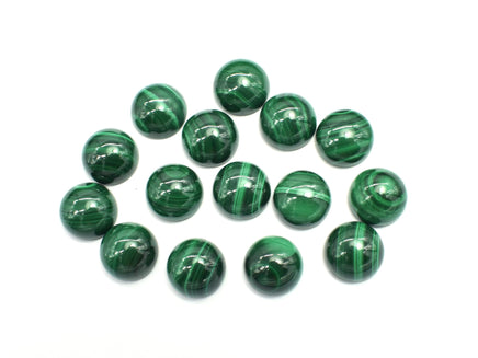 Genuine Malachite Cabochon, 10mm Coin, 1piece-RainbowBeads