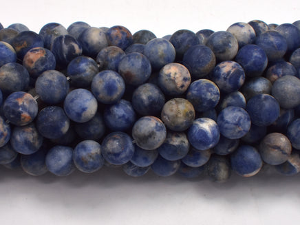 Matte Sodalite Beads, 8mm, Round Beads-Rainbow Beads