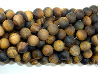 Matte Tiger Eye, 8mm Round Beads-RainbowBeads