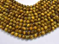 Golden Tiger Eye, 8mm (8.5mm) Round-Rainbow Beads