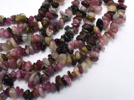 Watermelon Tourmaline, 4mm - 9mm Chips Beads, 33 Inch-RainbowBeads