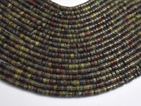 Dragon Blood Jasper, 2x4mm Heishi Disc-Rainbow Beads