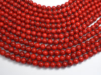 Red Howlite Beads, 8mm Round Beads
