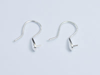 4pcs 925 Sterling Silver Ear Wires, Earring Hook, Fishhook Setting, 10x15mm
