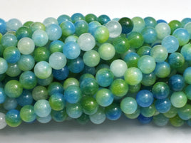 Jade - Green & Blue, 6mm Round-Rainbow Beads