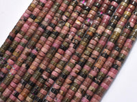 Rhodonite, Approx. 2x4mm, Heishi Disc-Rainbow Beads