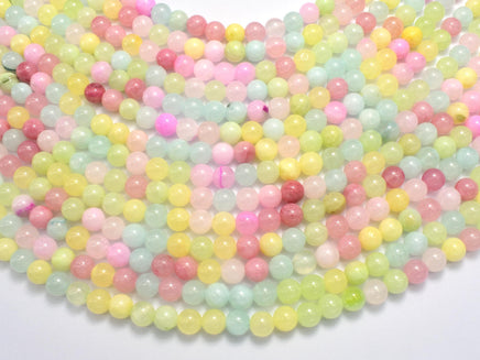 Jade - Multi Color, 6mm (6.5mm)-Rainbow Beads