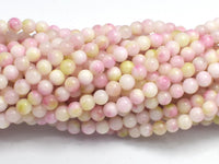 Jade - Pink & White, 4mm (4.5mm)-Rainbow Beads