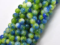 Jade - Green & Blue, 8mm Round-Rainbow Beads