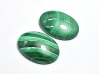 Genuine Malachite Cabochon, 15x20mm Oval, 1piece-RainbowBeads